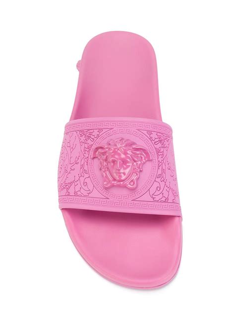 pink versace medusa slides|Versace Medusa head sneakers.